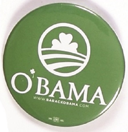 Obama Shamrock OBama Irish Pin