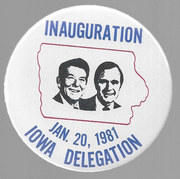 Reagan, Bush Iowa Delegation Inaugural Pin