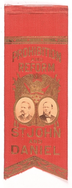 St. John and Daniel Prohibition and Reform 1884 Ribbon