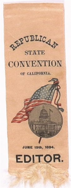 California 1894 Republican State Convention Ribbon