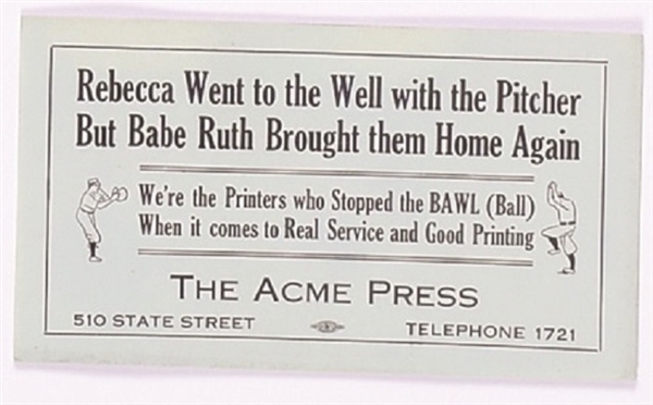 Babe Ruth Advertising Card