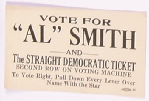 Vote for Al Smith Campaign Card