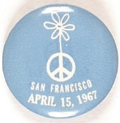 Peace Sign, Daisy San Francisco 1967 Pin