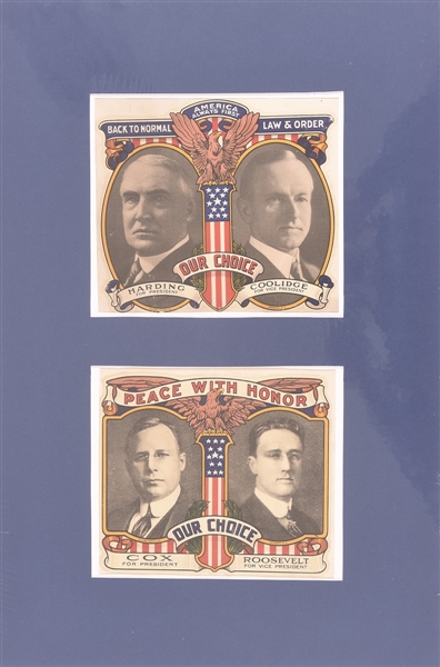 Rare 1920 Campaign Jugate Stickers