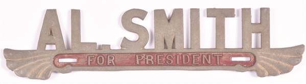 Al Smith for President Art Deco License Plate