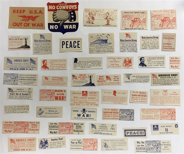 Collection of WW II Anti-War Stickers