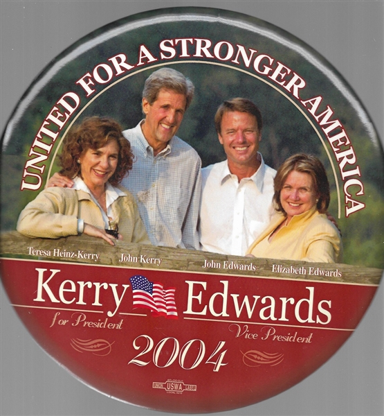 Kerry, Edwards Stronger America 9 Inch Pin