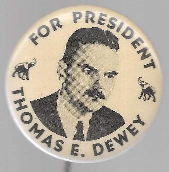Dewey for President Elephants Pin 