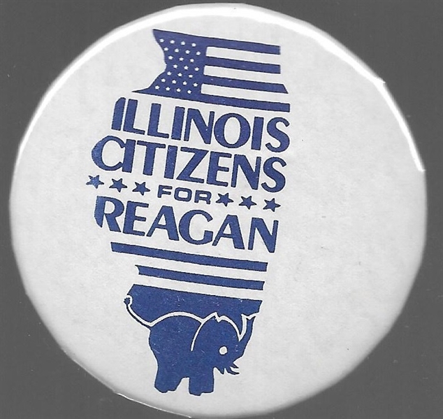 Reagan Illinois Blue and White Pin