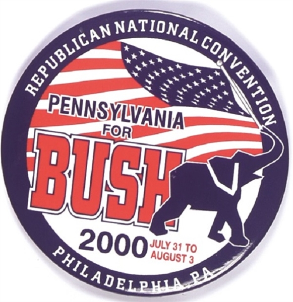 Pennsylvania for Bush 2000 Convention Pin