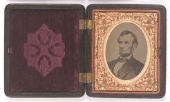 Abraham Lincoln Stunning Tintype with Gutta Percha Case