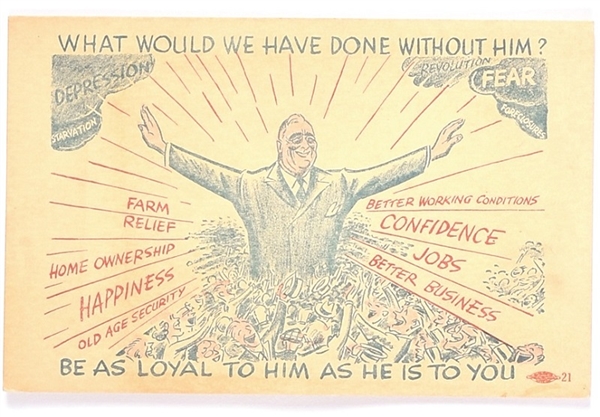 Franklin Roosevelt What Would We Have Done Without Him Postcard