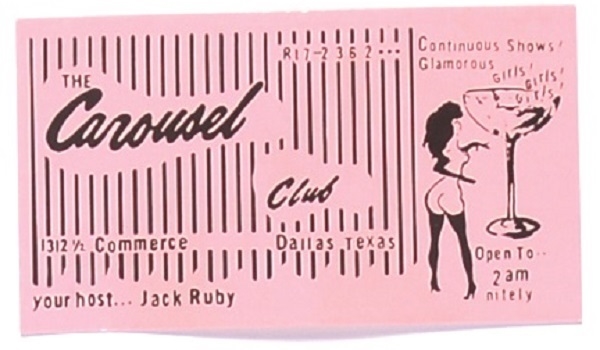Jack Ruby’s Carousel Club Business Card