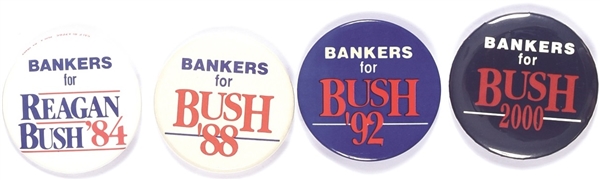 Bankers for Bush Group of Four Pins