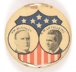 McKinley, LaFollette Rare Coattail Jugate