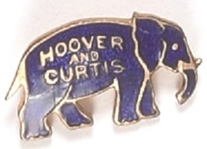 Hoover Blue Enamel Elephant Pin