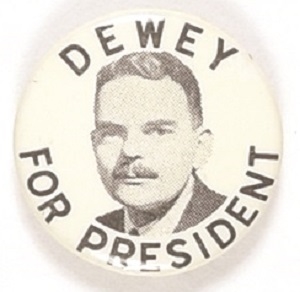 Dewey for President Celluloid Picture Pin
