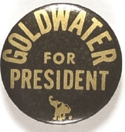 Goldwater for President Black and Gold Celluloid
