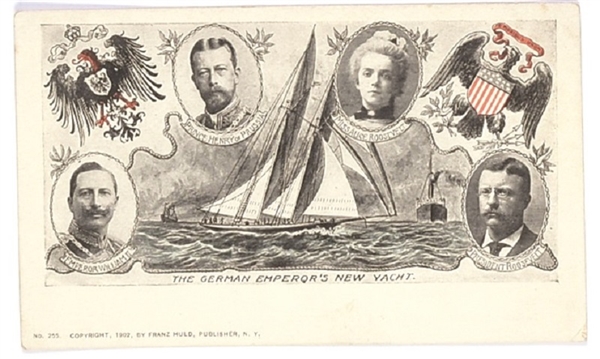 Roosevelt German Emperors Yacht Postcard