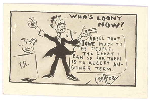 Theodore Roosevelt Whos Looney Now Postcard