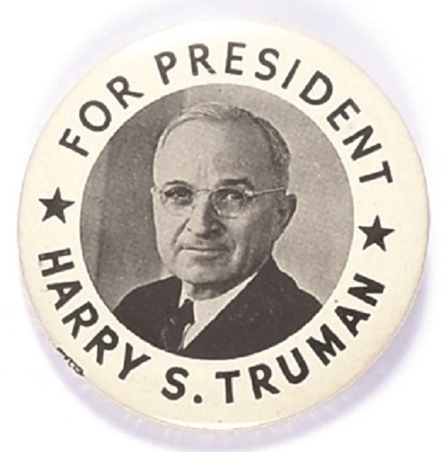 Truman for President Larger Size Two Stars Pin