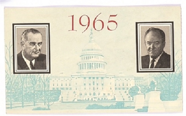 Johnson, Humphrey Inaugural Ticket