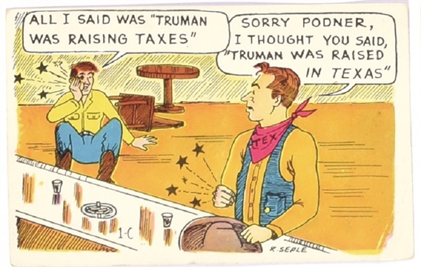 Truman Raised in Texas Postcard