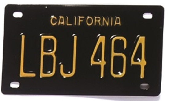 Johnson LBJ 464 California License Plate