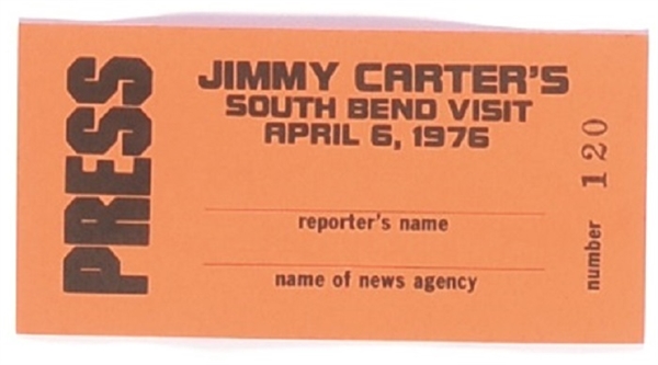 Carter 1976 Indiana Press Pass