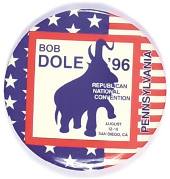 Dole Pennsylvania 1996 Convention Pin
