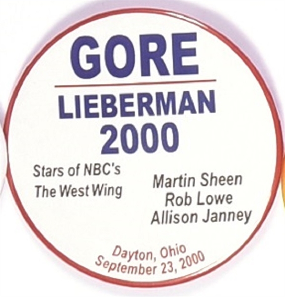 Gore, Lieberman West Wing Dayton, Ohio Pin