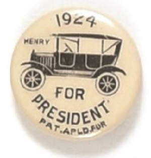 Henry Ford for President Rare Model T Pin