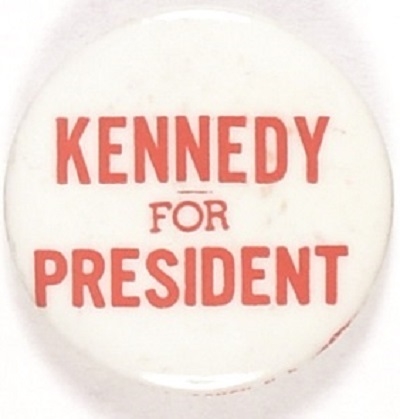 Robert Kennedy for President Red and White Celluloid