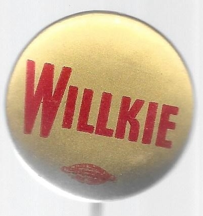 Willkie Red and Gold Celluloid 