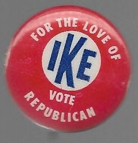 Give Ike your Congressman 7/8 inch blue bullseye celluloid.