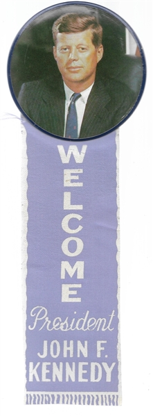 Welcome President Kennedy Pin, Ribbon