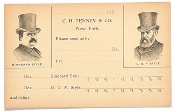 Cleveland, Harrison Top Hat Order Postcard