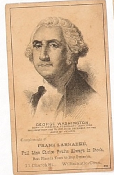 Washington Connecticut Trade Card