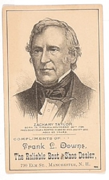 Zachary Taylor New Hampshire Trade Card