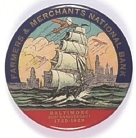 Baltimore Farmers and Merchants Bank Clipper Ship Pin