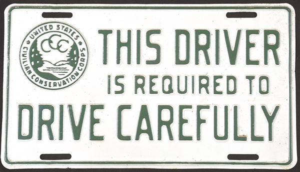 Civilian Conservation Corps License Plate