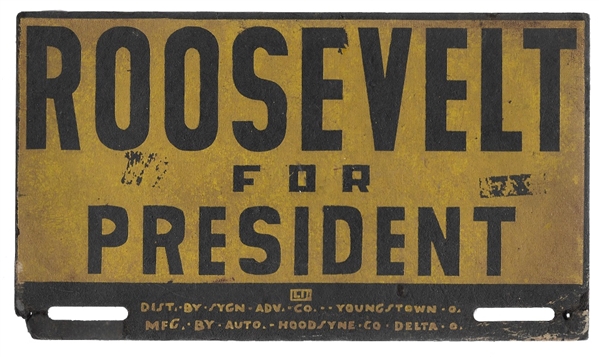 Roosevelt for President Pressboard License