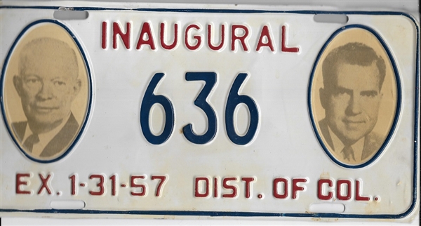 Eisenhower, Nixon 1957 Inaugural License