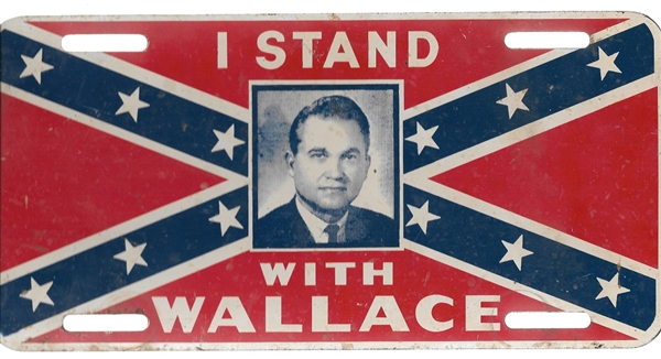 I Stand With Wallace Confederate Battle Flag License
