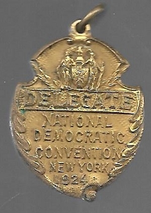 Davis 1924 Delegate, Tammany Star badge