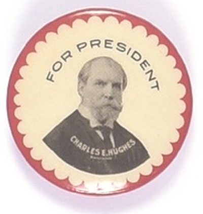 Hughes for President Rare Red Border Pin