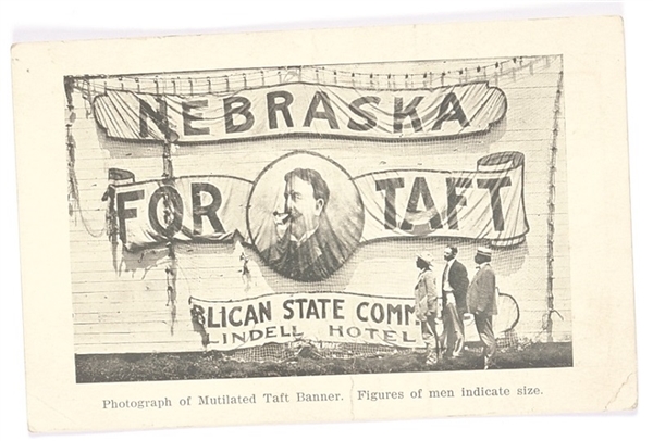 Nebraska for Taft Rare Banner Postcard