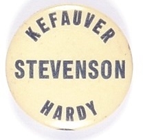 Stevenson, Kefauver, Hardy Virginia Coattail Pin