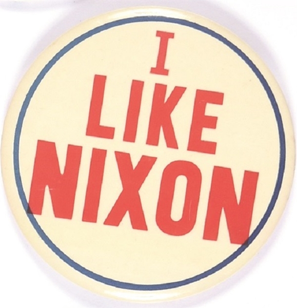 I Like Nixon Large Red, White, Blue Celluloid