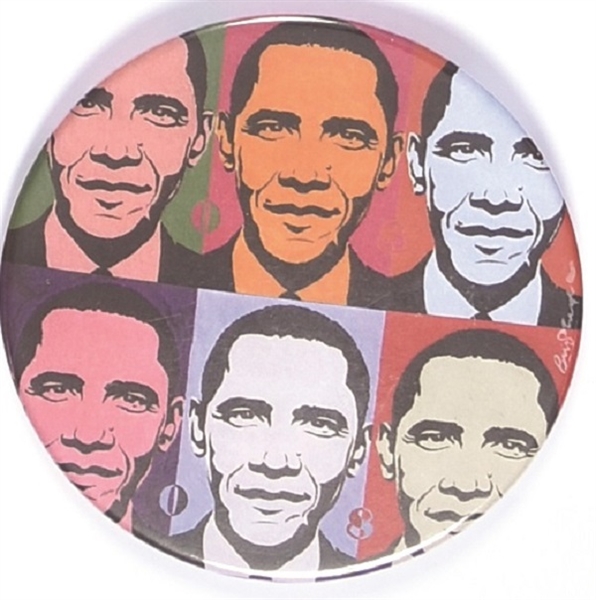 Barack Obama Warhol Inspired Pin by Brian Campbell